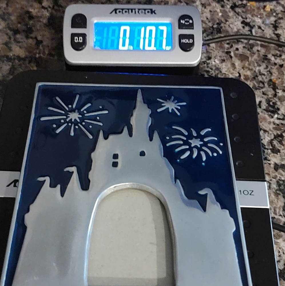 Walt Disney World photo frame with a chrome castle design *See Photos -Scratches
